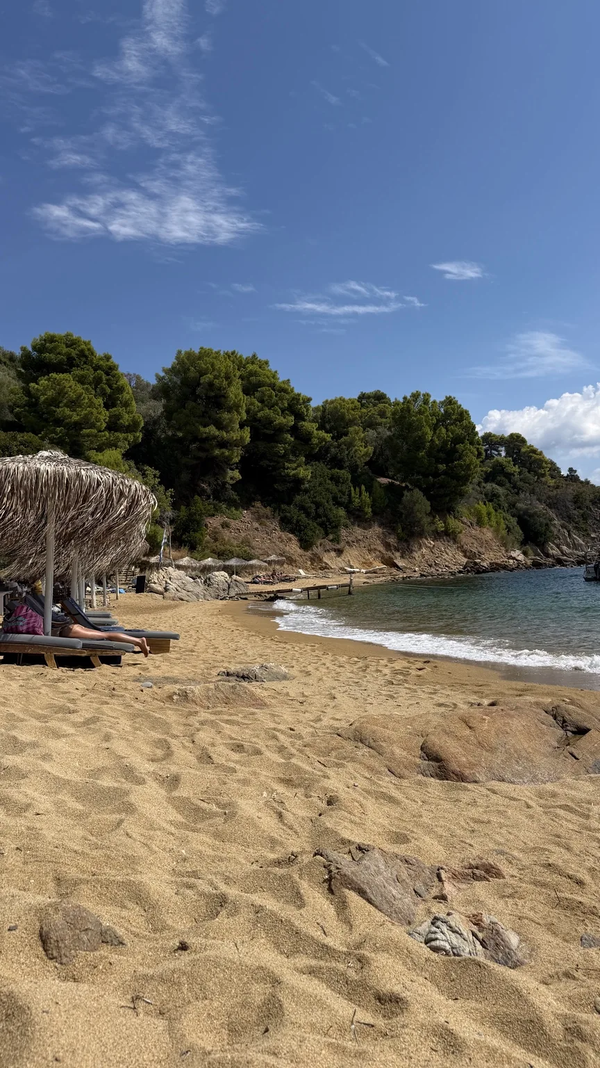 Clear water at Diamanti Beach on Skiathos