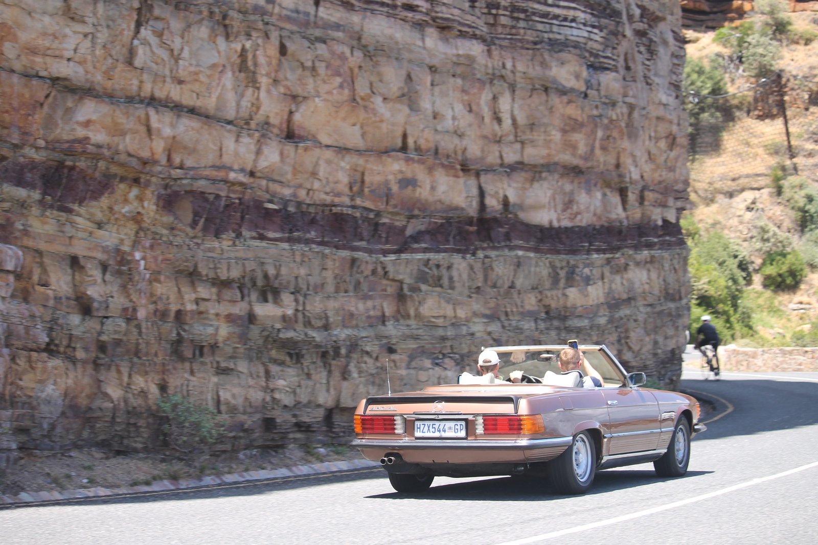 Coastal road and mountains along Chapman's Peak Drive in South Africa
